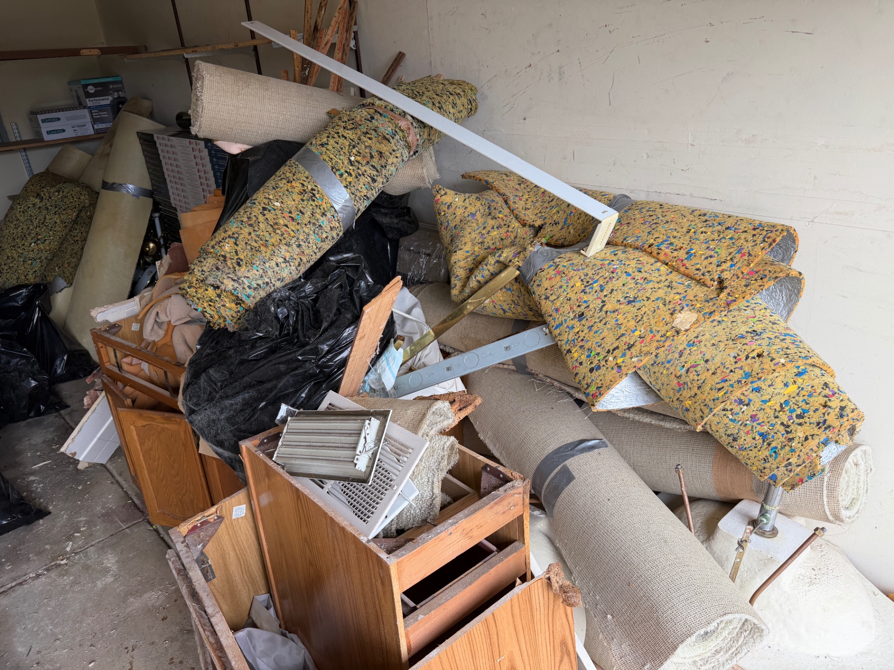 Garage Carpet & Debris Haul before